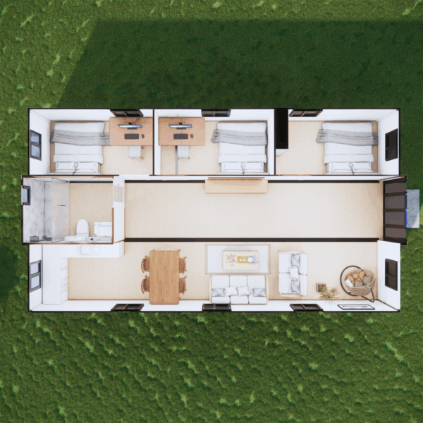 30FT Australia 2 Bedroom Luxury Predfabricated Container Homes 30ft Expandable Container House With Full Bathroom - 图片 4